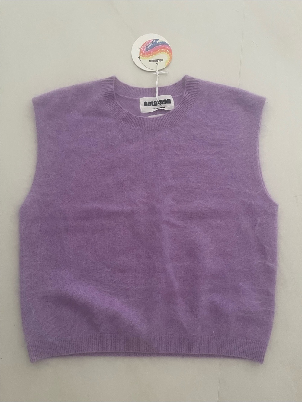 NWT Colorush Lucce brushed cashmere Crewneck Sweater Tank - Lavender/Lilac - Picture 4 of 4